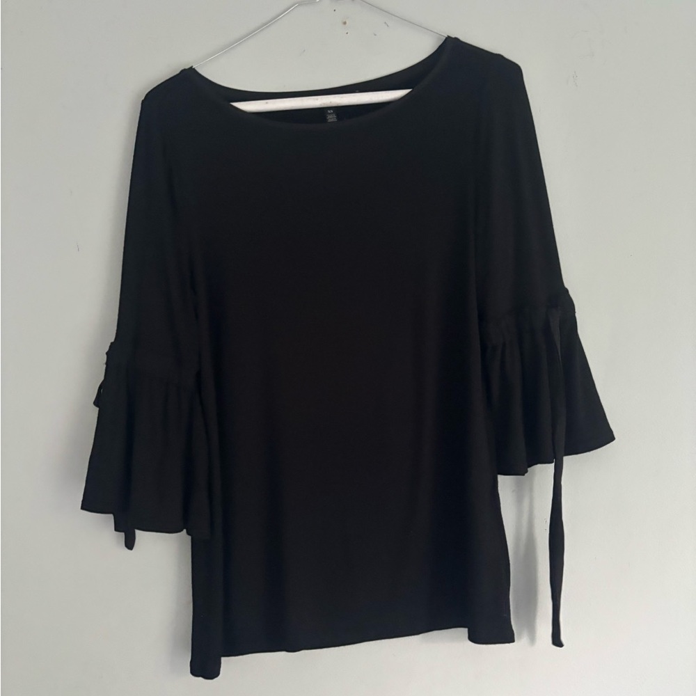 White House Black Market Black Bell Sleeve Top | Size XS